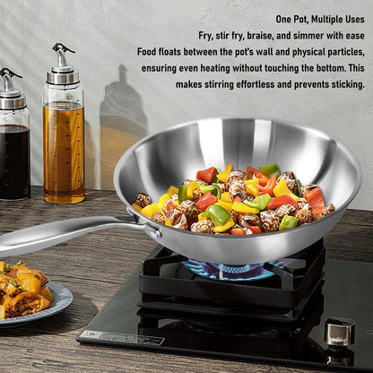 14 Inch Stainless Steel Wok, Cookware Stir Fry Pan with 304 Food Grade Stainless Steel and Aluminum Core for Induction Gas Electric Stoves (34CM)4