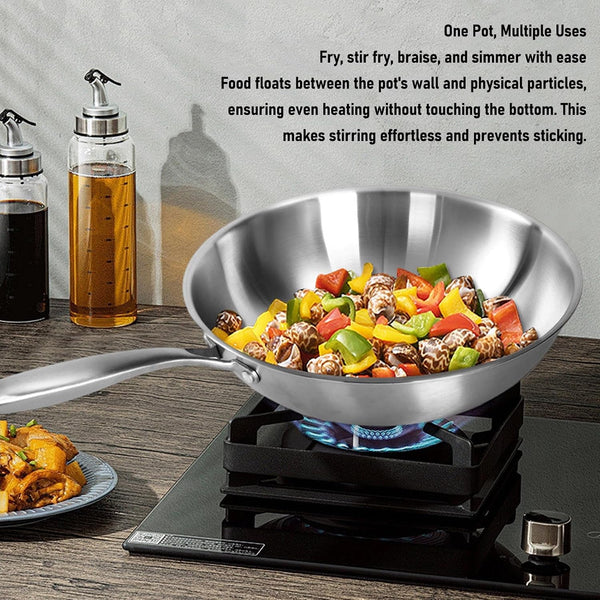 14 Inch Stainless Steel Wok, Cookware Stir Fry Pan with 304 Food Grade Stainless Steel and Aluminum Core for Induction Gas Electric Stoves (34CM)4