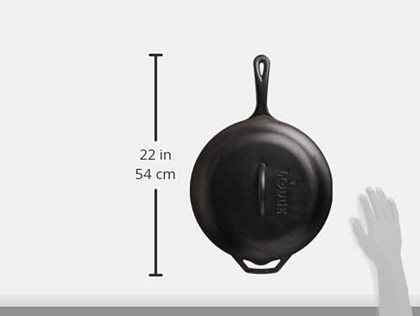 Cast Iron Covered Deep Skillet - Pre-Seasoned Deep Cast Iron Skillet with Lid - Heavy-Duty Family Size Frying Pan for Braising, Sautéing, Grilling & Everyday Cooking - 5 Quart3