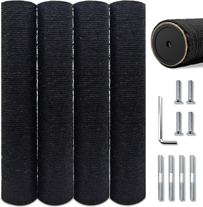 Cat Scratching Post Replacement Pole, 2 PCS 15.7In Cat Tree Replacement Post, Natural Sisal Cat Tree Replacement Parts with M8 Screws, Cat Scratch Post for Refurbishment (15.7In/40Cm)17