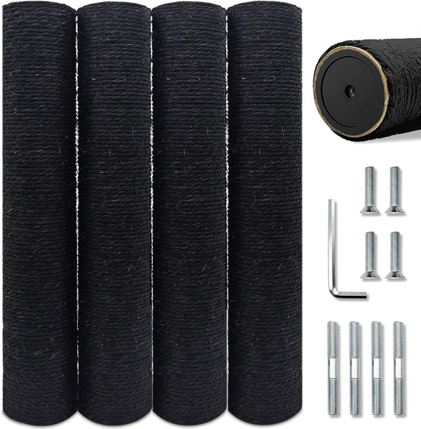 Cat Scratching Post Replacement Pole, 2 PCS 15.7In Cat Tree Replacement Post, Natural Sisal Cat Tree Replacement Parts with M8 Screws, Cat Scratch Post for Refurbishment (15.7In/40Cm)17