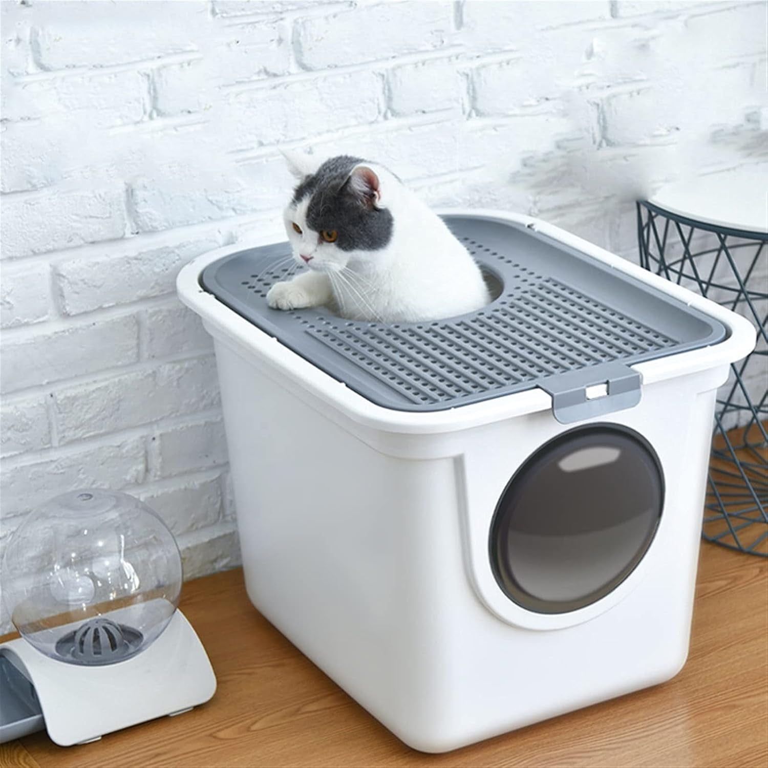 dog-potty-training-toilet-large-closed-cat-litter-box-pan-double-door-design-potty-top-entry-type-anti-splashing-supplies-with-pet-plastic-scoopb