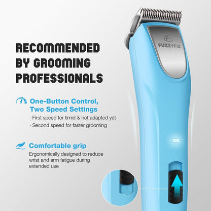 Professional Dog Clippers for Grooming Thick Curly Matted Coats | Detachable A5 Blade & Metal Guide Combs Kit for Horse Animal Breeds Low Noise Cordless Pet Hair Trimmer with 2 Speed Bluewave6