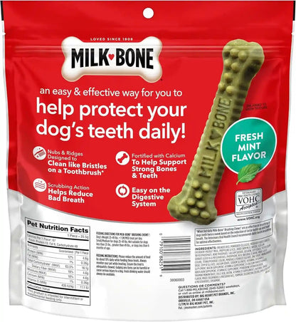 Milk-Bone Brushing Chews, Small/Medium, Fresh Flavor, 25 Dental Treats | 19.6-Oz. Bag, Daily Dental Dog Treats, for Dogs 25-49 Lbs., Fresh Mint Flavor9