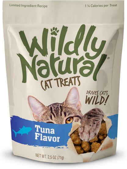Wildly Natural Cat Treats, Low Calorie Cat Treats, No Grains, Healthy Snacks Made with Natural Ingredients, Kitten Essentials, High Protein Snack, Tuna Flavor, 2.5 Oz1