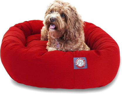 Majestic Pet 40 Inch Bagel Calming Dog Bed Washable – Cozy Soft round Dog Bed with Spine Support for Dogs to Rest Their Head - Fluffy Donut Dog Bed 40X29X9 (Inch) - round Pet Bed Large – Blue15