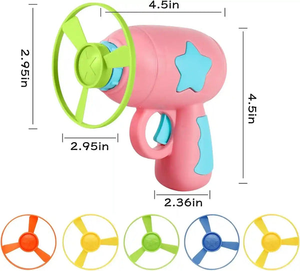 Andiker Cat Fetch Toy, Interactive Kitten Flying Disc Launcher Toy with 5 Colorful Flying Propellers for Cat Enrichment, Flying Saucer Toy for Cats for Training and Chasing (Blue)2