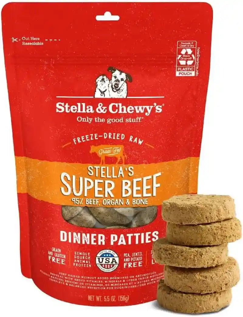 stella-chewys-freeze-dried-raw-dinner-patties-beef-recipe-high-protein-grain-free-puppy-dog-food-perfect-for-picky-eaters-25-oz