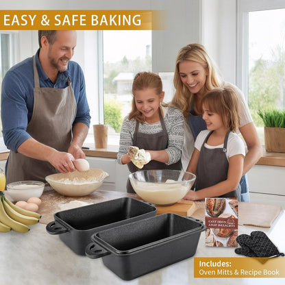 Cast Iron Loaf Pan with Lid 9X5 Inch - Bread Baking Pans for Homemade Bread, 2 Piece Set3