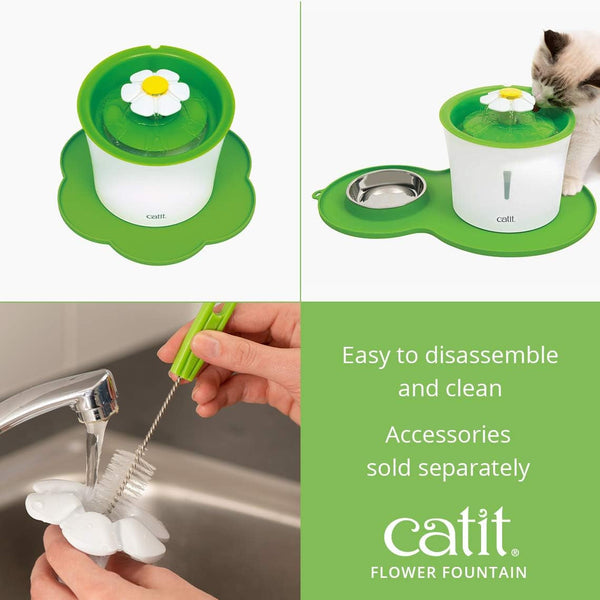 Catit Flower Fountain with Triple Action Filter, Cat Drinking Water Fountain, 3 L, Green | Cat Drinking Water Fountain9
