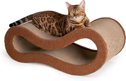 Cloud Lounge Cat Scratching Pad, Reversible Scratch Board with Natural Curves for Freestyle Scratching & Ergonomic Support, Extra Wide Cat Bed for Large Cats, Premium Cardboard & Cozy Fabric8