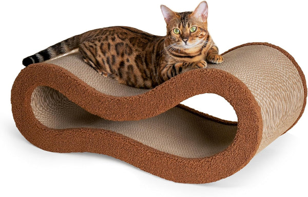 Cloud Lounge Cat Scratching Pad, Reversible Scratch Board with Natural Curves for Freestyle Scratching & Ergonomic Support, Extra Wide Cat Bed for Large Cats, Premium Cardboard & Cozy Fabric8