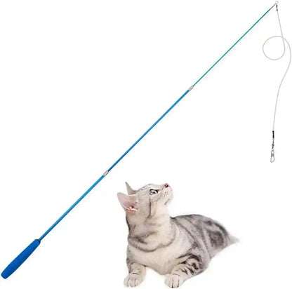 Retractable Cat Wand - Interactive 3-Section Teaser Toy, Fishing Pole Exerciser for Cats and Kittens (Replacement Not Included)1