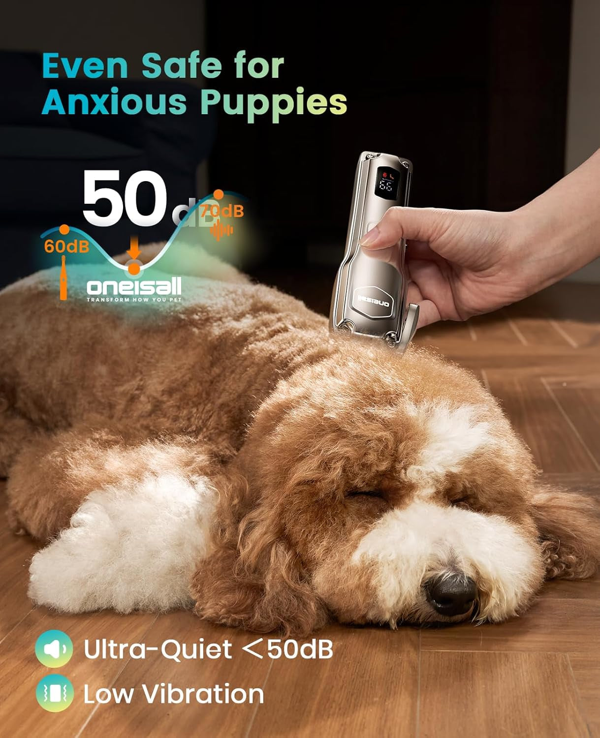 oneisall-pc18-dog-clippers-for-grooming-for-thick-coat-6800-rpm-high-speed-detachable-stainless-steel-blades-4-hours-of-battery-life-dog-shaver-for-thick-matted-knotted-hair