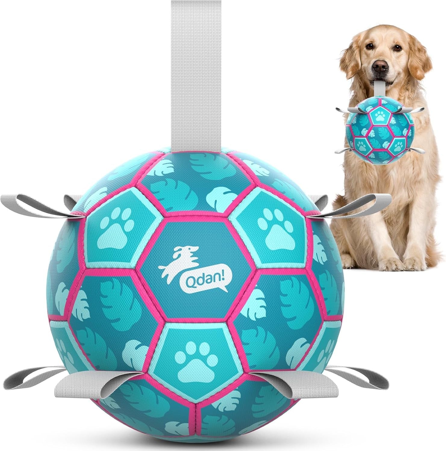 qdan-dog-balls-6-inch-dog-soccer-ball-with-straps-herding-balls-for-dogs-outdoor-dog-toys-balls-for-20-40-lb-dogs-puppy-ball-to-keep-them-busy-dog-pool-water-play-toy-puppy-birthday-gifts