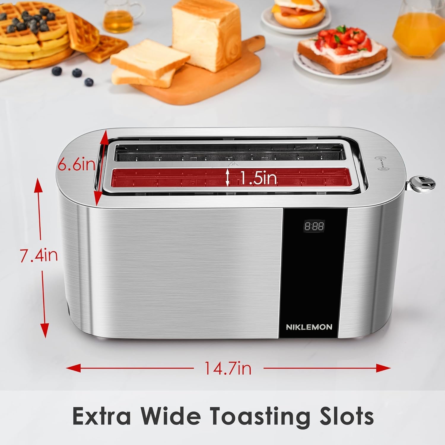 4-slice-toaster-full-stainless-steel-toaster-with-led-display-touch-buttons-with-long-extra-wide-slots-bagel-defrost-reheat-cancel-functions-removable-crumb-tray-1300w