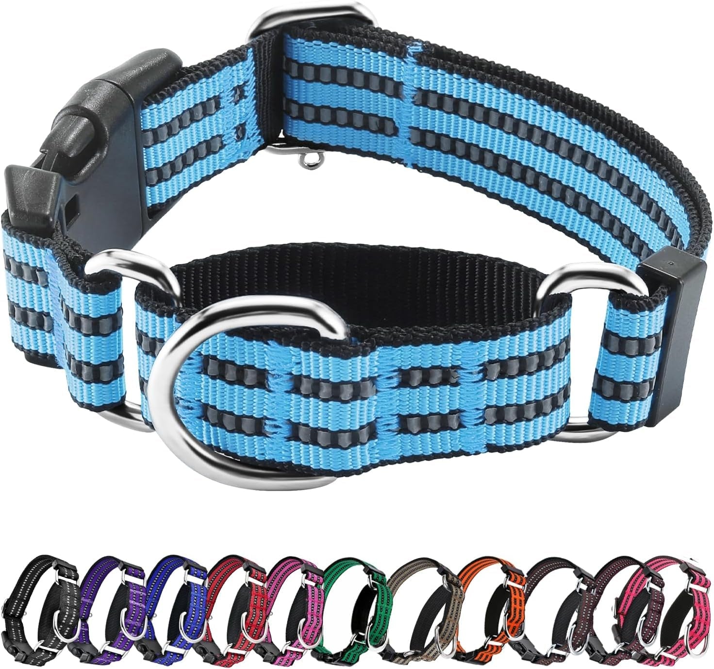 martingale-collars-for-dogs-reflective-escape-proof-training-dog-collars-with-quick-release-buckle-adjustable-no-slip-nylon-dog-collar-for-medium-pets