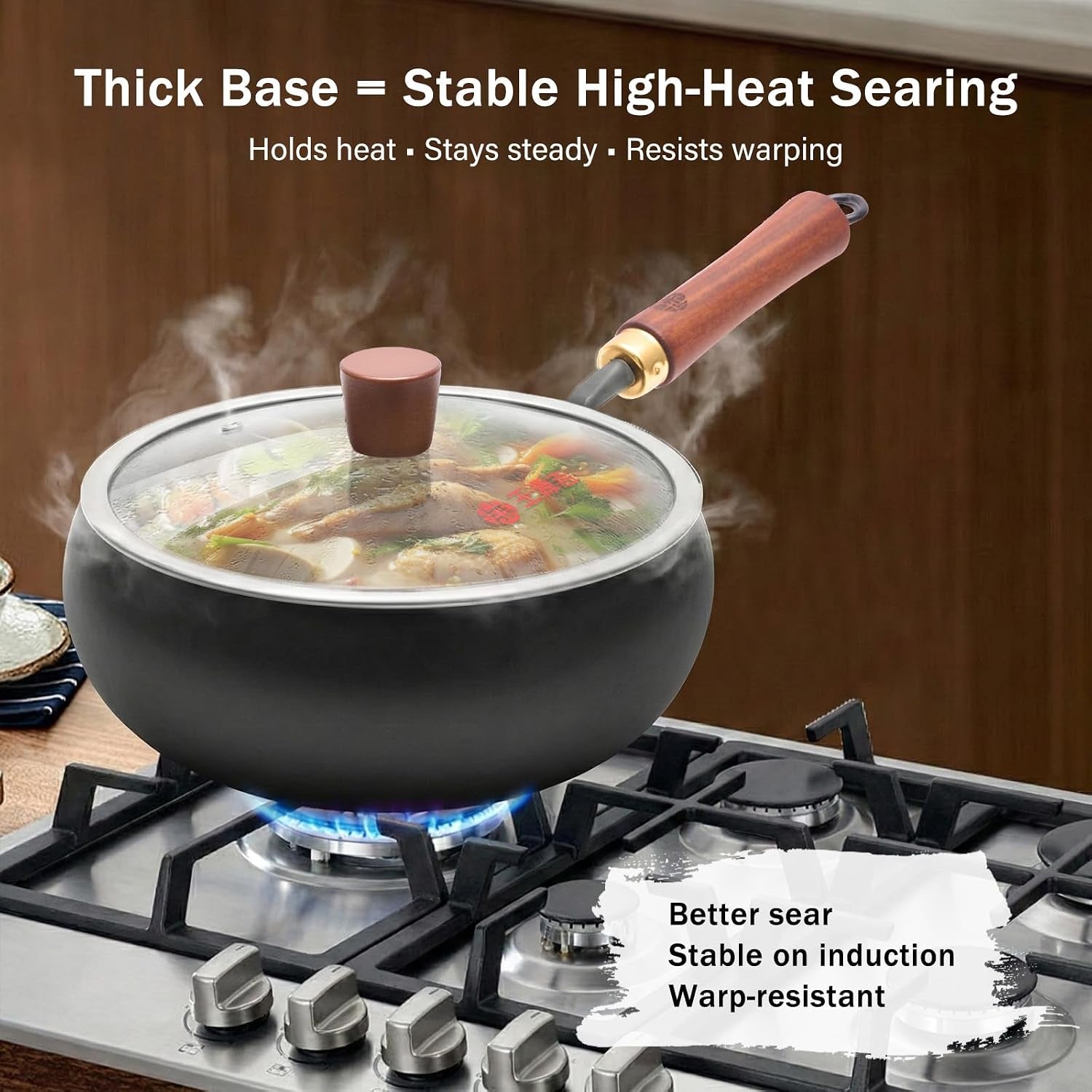 carbon-steel-wok-pan-flat-bottom-iron-stir-fry-pan-induction-cookware-9-5-inch-uncoated-small-traditional-skillet-with-lid