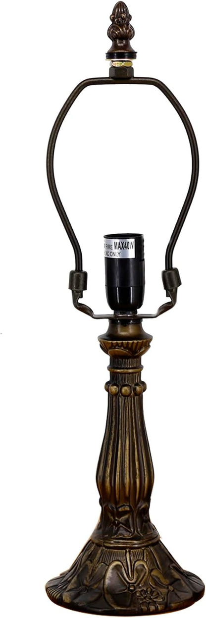 Table Lamp Base Replacement Only(B (4 H 15 Inch)) | Fit for 6, 8, 10 Inch Tiffany Style Stained Glass Lampshade, Dark Bronze Finish,Resin, Push Switch on Cord1