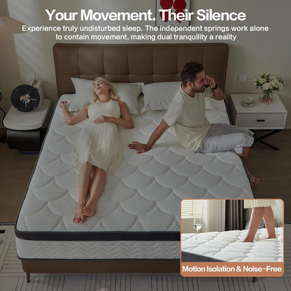 12 Inch Full Size Mattress, Hybrid Bed Mattress in a Box, 75" X 54" | Memory Foam Hybrid, Back Support & Pressure Relief, Motion Isolation, Certipur-Us Foam, Medium Firm, Colchones Full6