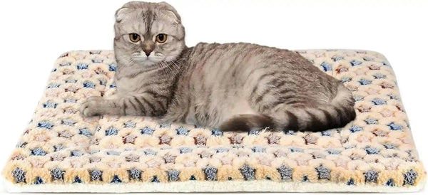 Mora Pets Dog Crate Pad - Ultra Soft Pet Bed with Cute Star Print, Washable Mat for Large Medium Small Dogs, Reversible Fleece Kennel Liner, Cat Bed 23 X 18 Inch Brown16