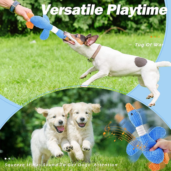 Vitscan Upgraded Goose Indestructible Dog Toys for Aggressive Chewers Small Medium Large Breed, Crinkle Squeaky Plush Dog Puppy Chew Toys for Teething, Duck Puppy Toys8
