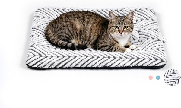 Mora Pets Cat Bed for Indoor Cats Washable Dog Crate Pad Cute Star Dog Bed Mat for Small Dogs Pet Kennel Pad for Cage Soft Flat Puppy Kitten Cushion Sleeping Anti-Slip Grey 22 X 139
