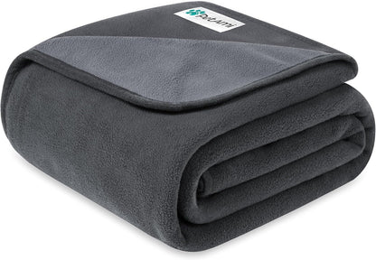 Petami Waterproof Dog Blanket for Couch, Pee Proof Reversible Cat Blanket for Sofa Bed Furniture Protector, Soft Fleece Washable Pet Throw for Dogs Cats Puppies Kittens, 40X60 Black Gray15