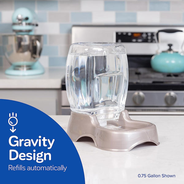 Petmate Pet Cafe Cat and Dog Gravity Water Dispenser - Water Bowl for Cats and Dogs, USA Made, 0.75 GAL, Pearl Gray2