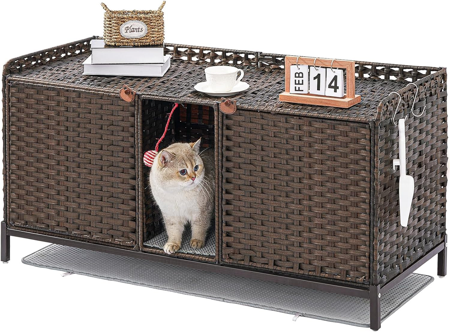 setvson-cat-litter-box-enclosure-furniture-rattan-pe-kitty-house-natural-handwoven-pe-rattan-with-2-soft-mats-heightened-metal-feet-2-s-hooks-30-3-x-18-3-x-28-in-spacious-interior-kitty-cabinet
