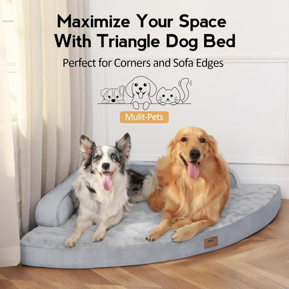 MEKIY Orthopedic Waterproof Dog Bed with Sides for Extra Large Sizes Dogs | Egg Crate Foam, Waterproof Liner, Anti-Slip Bottom, Space-Saving, Perfect for Corners and Sofa Edges, 40 X 40 Inch4