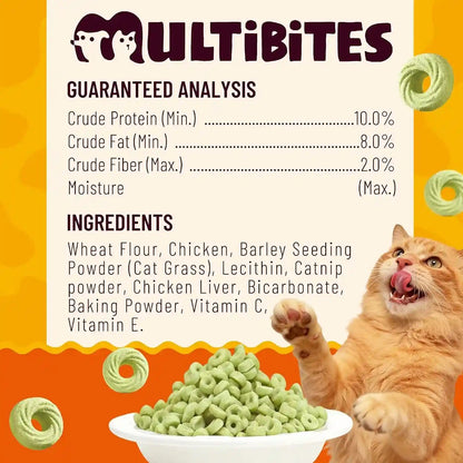 8 Oz Cat Grass Treats - Hairball Control & Catnip Flavor | Salmon, Catnip, Barley Grass. Crunchy for Teeth & Breath. Fiber for Hairballs & Digestion. Great Daily Training Treat.5