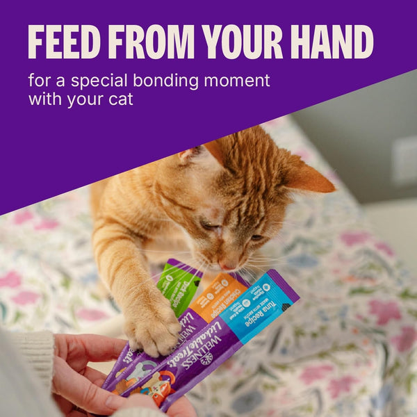 Wellness Lickable Soft Puree Cat Treats, All Lifestages, Kitten to Senior, Natural, Grain Free, Chicken Flavor, 0.4 Oz, Pack of 6 Tubes7