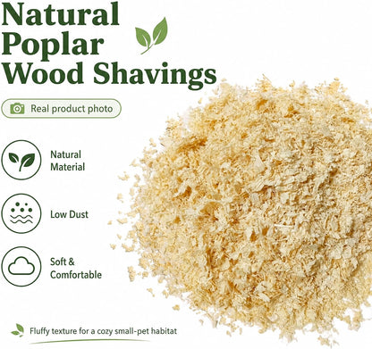 35Oz Natural Aspen Wood Pet Bedding – Low Dust, Odor Control & Ultra Absorbent Shavings for Hamsters, Parrots, Guinea Pigs & Small Animals3