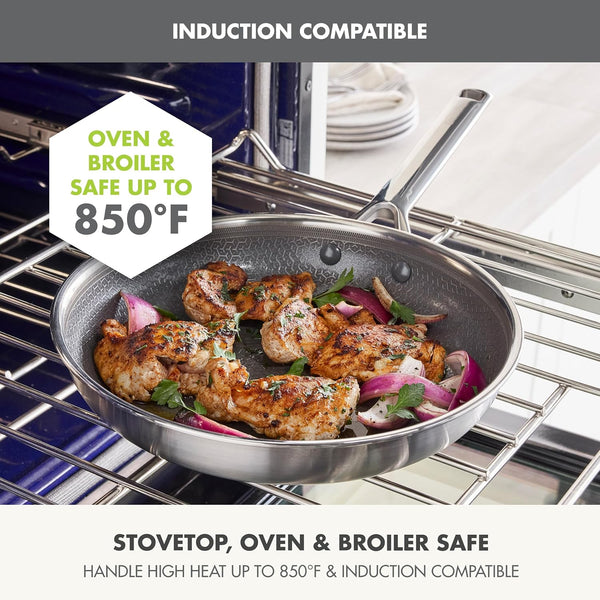 Hybrid 8" Stainless Steel Frying Pan, Ceramic Nonstick Skillet | APEX Tri-Ply Pan, Pfas-Free Thermobond Nonstick, Induction & All Cooktop Compatible, Dishwasher & Oven Safe to 850F, Silver6