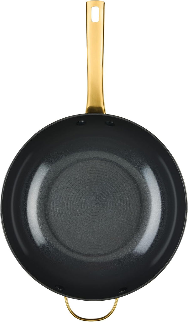 Forged Induction Ceramic Nonstick Stir-Fry Pan with Helper Handle, Dishwasher Safe, Suitable for All Stovetops, 12.25 Inch Wok Pan - Black8