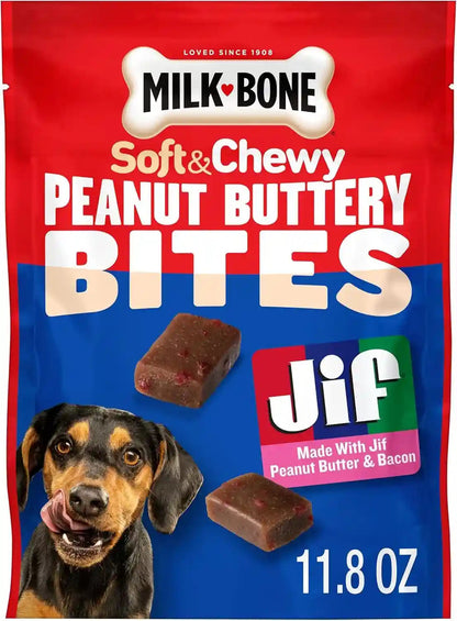 Milk-Bone Soft & Chewy Peanut Buttery Bites, 4.5 Oz. Bag | Soft Dog Treats with Jif Peanut Butter18