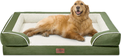Comfort Expression Orthopedic Dog Bed for Extra Large Dogs with Bolster | Waterproof Dog Couch Bed with Washable Cover & Non-Slip Bottom, Supportive Egg Crate Foam XL Pet Bed, 42X30 Inch124