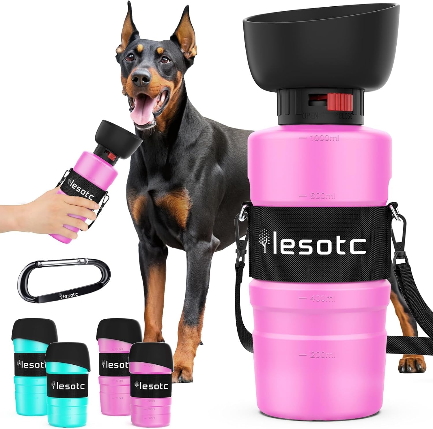 lesotc-dog-water-bottle-portable-water-dispenser-with-travel-water-bowl-leak-proof-pet-travel-squeeze-bottle-puppy-essentials-dog-stuff-accessories-for-outdoor-walking-hiking-camping