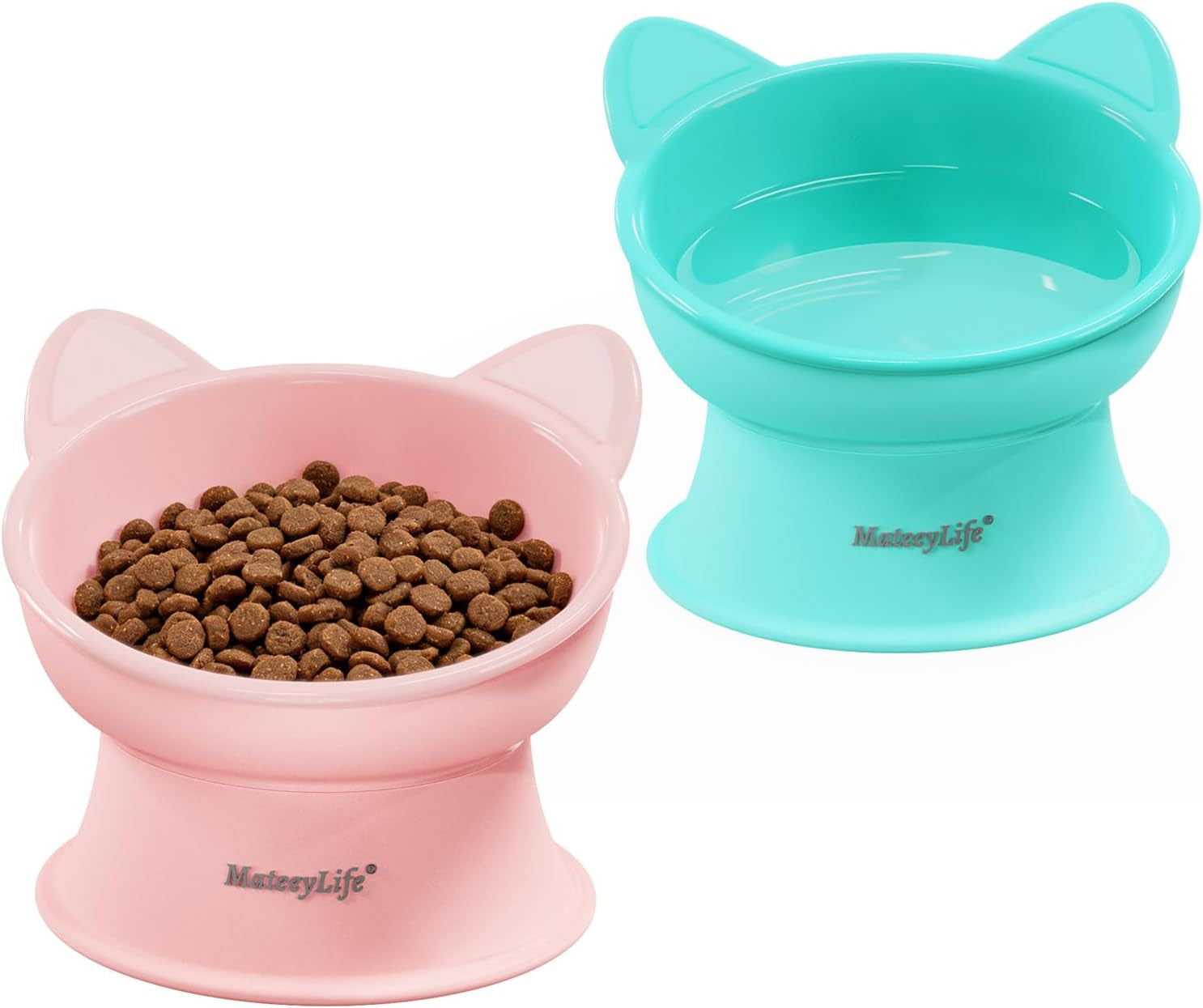 mateeylife-2-pack-elevated-cat-food-bowls-for-indoor-cats-kittens-raised-food-and-water-bowl-set-whisker-friendly-anti-vomit-feeding-pet-bowls-6-oz-each-dishwasher-safe-white-grey