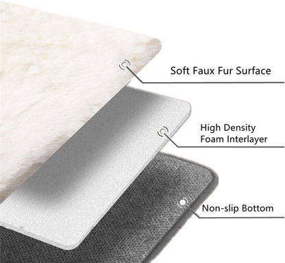 SHENGOCASE 2-Pack 10"X14" Rectangular Faux Rabbit Fur Cat Dog Bed Cushion Pad Mat, Cat Tree Tower Replacement Cushion Pad for Window Perch Carrier House Cage Crate Kennel Furniture3