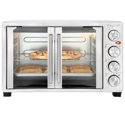 31.7 Liter French Door Multi-Function Electric Toaster Oven with Broil, Bake and Toast Functions1