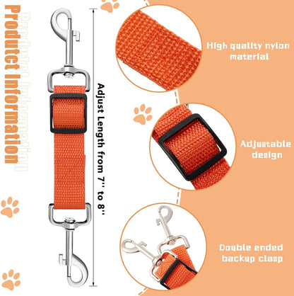 Saintrygo 8 Pieces Dog Collar Clip Prong Collar Safety Clip Adjustable Nylon Backup Harness Connector, Double Ended Backup Clasp for Dog Harness Pet(Cute Colors)2