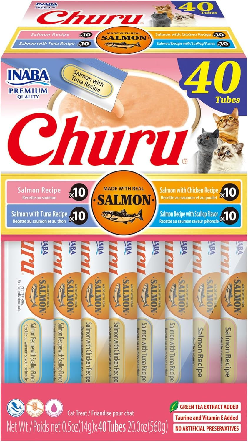 inaba-churu-cat-treats-lickable-squeezable-creamy-puree-cat-treat-with-green-tea-extract-taurine-0-5-ounces-each-tube-50-tubes-tuna-chicken-variety