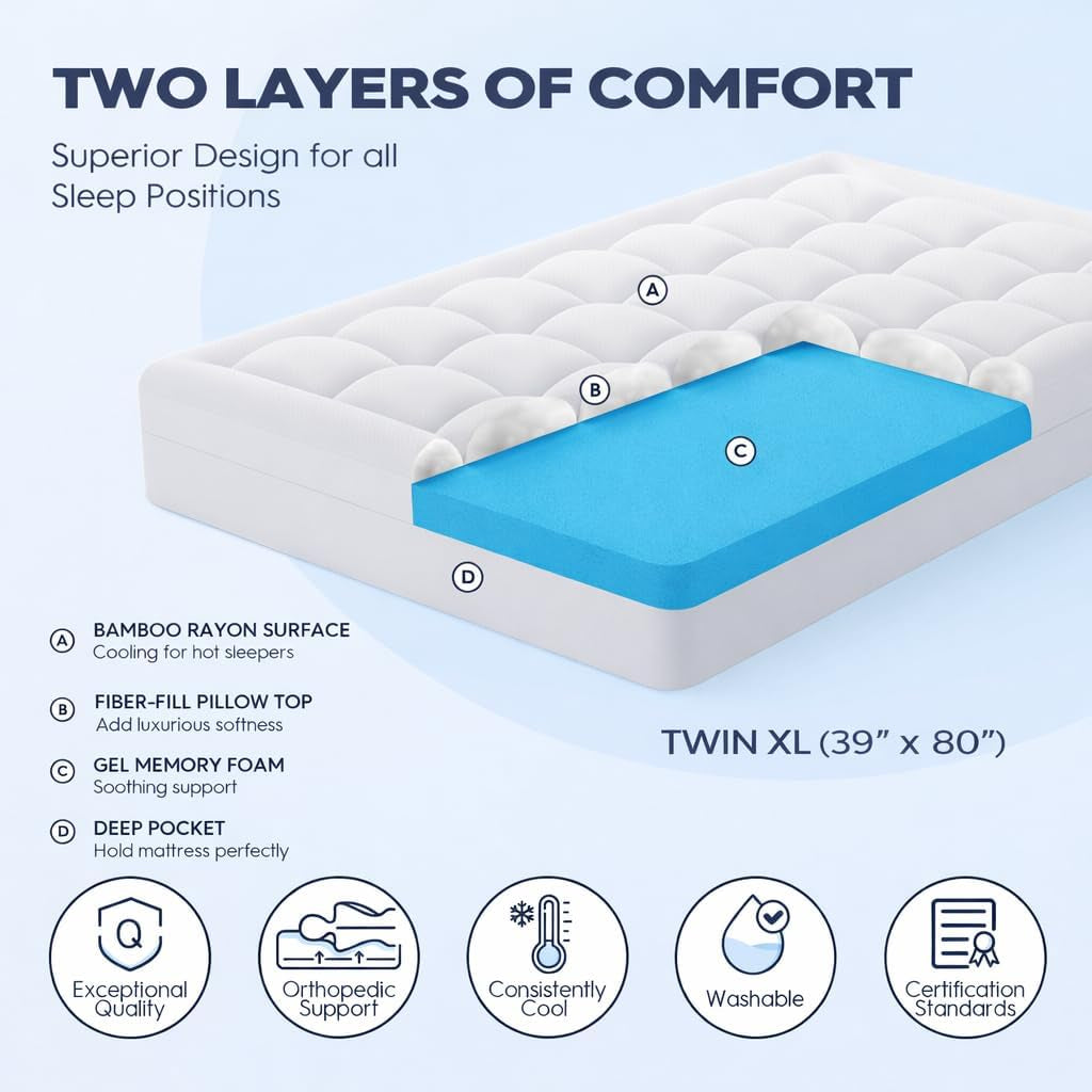 twin-xl-college-dorm-essentials-3-inch-memory-foam-mattress-topper-dual-layer-design-2-inch-cooling-gel-foam-and-1-inch-soft-pillow-top-bed-pad-back-to-school-comfortable-support