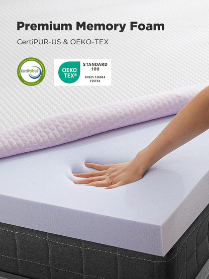Queen Mattress Topper, 3 Inch Gel Memory Foam Mattress Topper for Pressure Relief, Premium Soft Cooling Sleep, Non-Slip Design with Removable & Washable Cover, Oeko-Tex Certified7