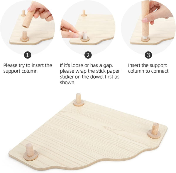 Niteangel Hamster Play Wooden Platform: Triangle - 9" L X 9" W - 6.3" H | Can Maximizes Cage Space & Enriches Pet Environment for Dwarf Syrian Hamsters Gerbils Mice Degus or Other Small Pets3