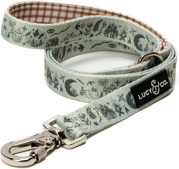 Lucy & Co. Cheery Cherries - Designer Dog Leash for Small to Large Dogs - Padded Handle for Comfort - Large, Red Gingham Cherries - 5 Foot28