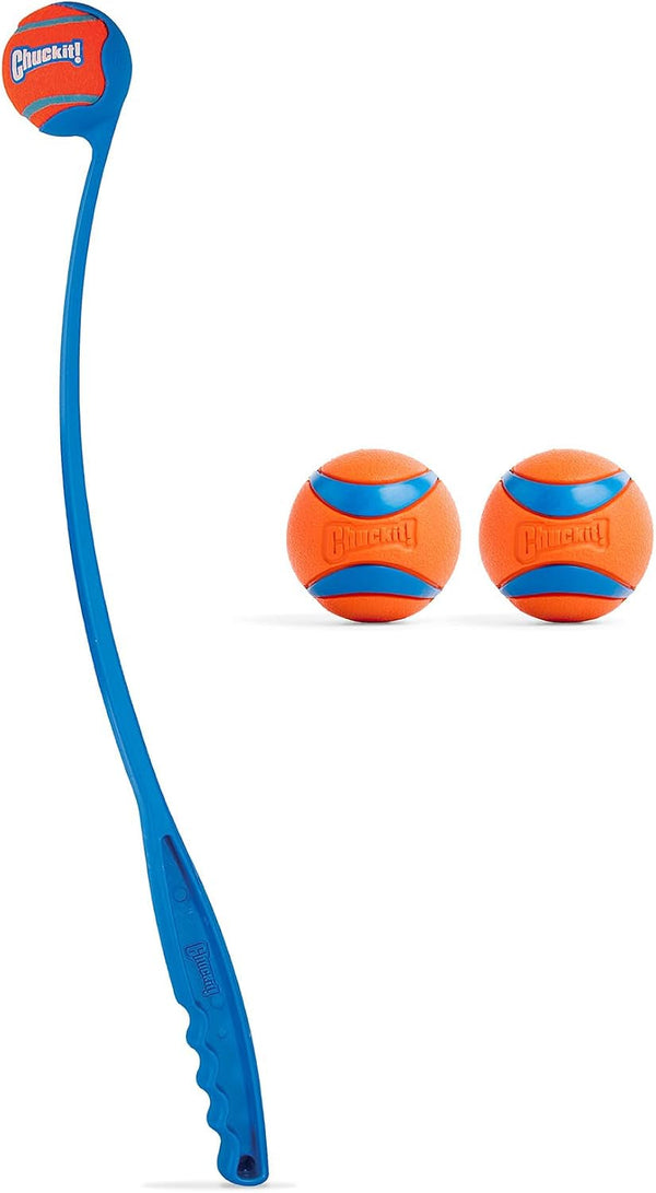 Chuckit! Dog Ball Launcher 12M Sport with 12" Handle Length for Medium 2.5" Dog Balls for Dogs 20-60 Lb, Plastic Pet Fetch Ball Thrower, Perfect for Kids, Made in USA, Blue10