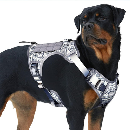 Auroth Tactical Dog Harness for Large Dogs No Pull Adjustable Pet Harness Reflective K9 Working Training Easy Control Pet Vest Military Service Dog Harnesses Army Yellow L48